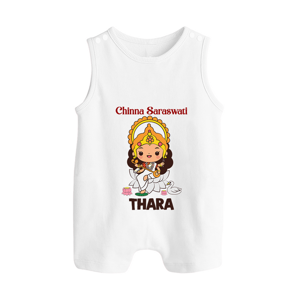  Little Saraswati Goddess Blessings Button Romper - WHITE - New Born (Chest 18")
