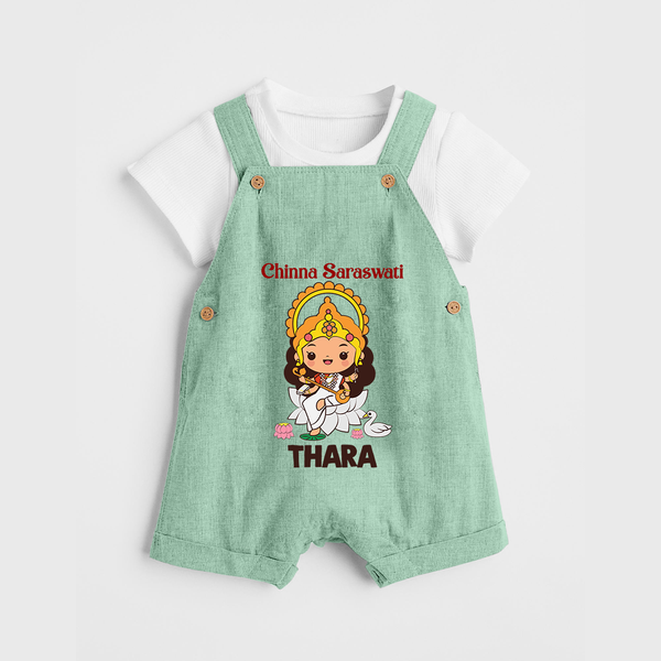  Little Saraswati Goddess Blessings Dungaree - MINT GREEN - 0 - 5 Months Old (Chest 18")