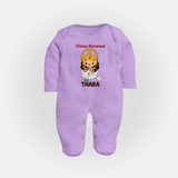  Little Saraswati Goddess Blessings Full Body Suit - LILAC - New Born (Chest 7.5")
