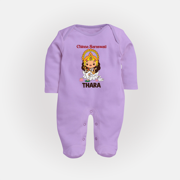  Little Saraswati Goddess Blessings Full Body Suit - LILAC - New Born (Chest 7.5")