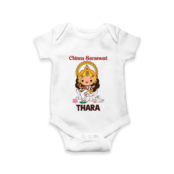  Little Saraswati Goddess Blessings Romper - WHITE - New Born (Chest 14")