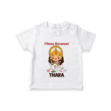  Little Saraswati Goddess Blessings T shirt - WHITE - 0-5 Months Old (Chest 17")