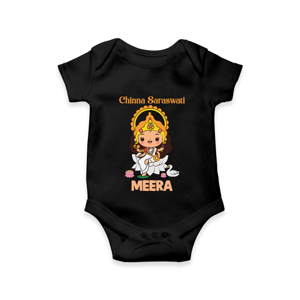  Little Saraswati Goddess Blessings Romper - BLACK - New Born (Chest 14")
