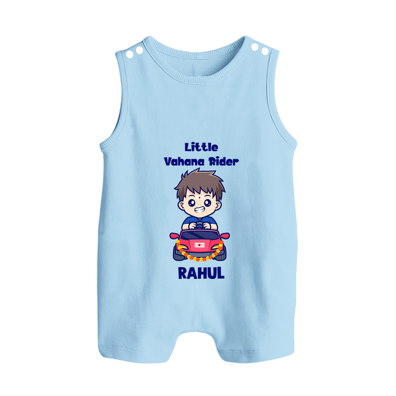 Little Vahana Rider Romper Suit | Custom Baby Romper Suit for Festival Fun - BABY BLUE - 0 - 5 Months Old (Chest 18")
