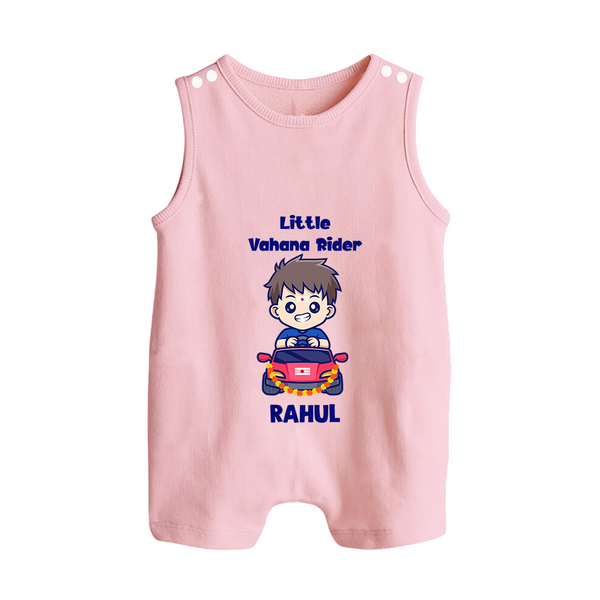  Little Vahana Rider Adventure Button Romper - BABY PINK - New Born (Chest 18")