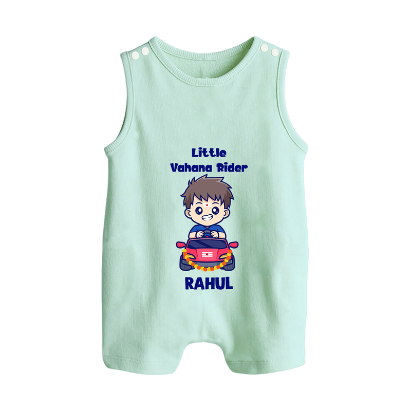 Little Vahana Rider Romper Suit | Custom Baby Romper Suit for Festival Fun - MINT GREEN - 0 - 5 Months Old (Chest 18")