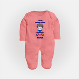 Little Vahana Rider Sleep Suit | Custom Baby Sleep Suit for Festival Fun - PEACH - New Born (Chest 7.5")