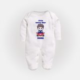 Little Vahana Rider Sleep Suit | Custom Baby Sleep Suit for Festival Fun - WHITE - New Born (Chest 7.5")