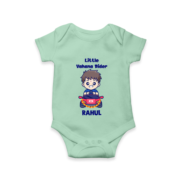Little Vahana Rider Romper | Custom Baby Romper for Festival Fun - MINT GREEN - New Born (Chest 14")