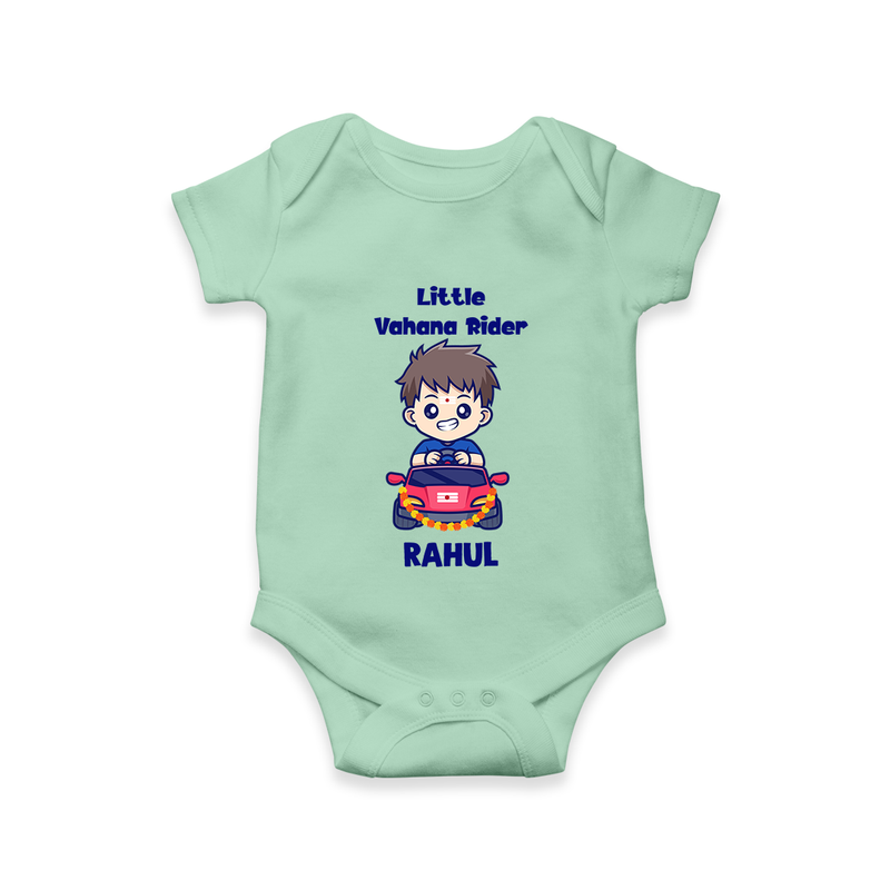 Little Vahana Rider Romper | Custom Baby Romper for Festival Fun - MINT GREEN - New Born (Chest 14")