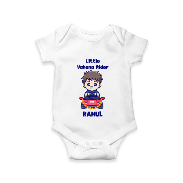  Little Vahana Rider Adventure Romper - WHITE - New Born (Chest 14")