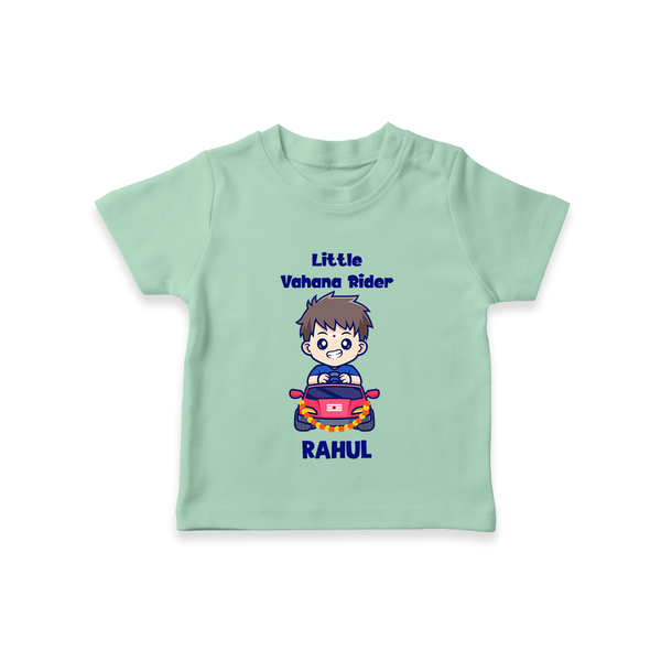 Little Vahana Rider Tshirt | Custom Baby Tshirt for Festival Fun - MINT GREEN - 0-5 Months Old (Chest 17")