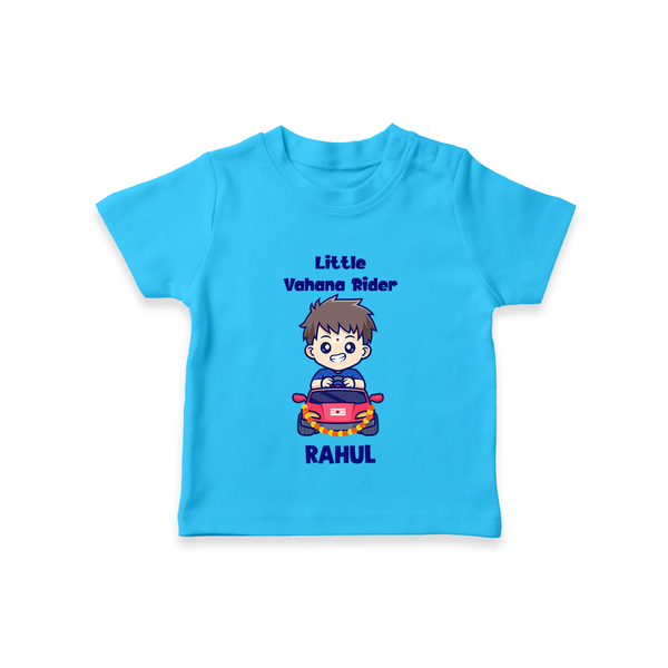 Little Vahana Rider Tshirt | Custom Baby Tshirt for Festival Fun - SKY BLUE - 0-5 Months Old (Chest 17")