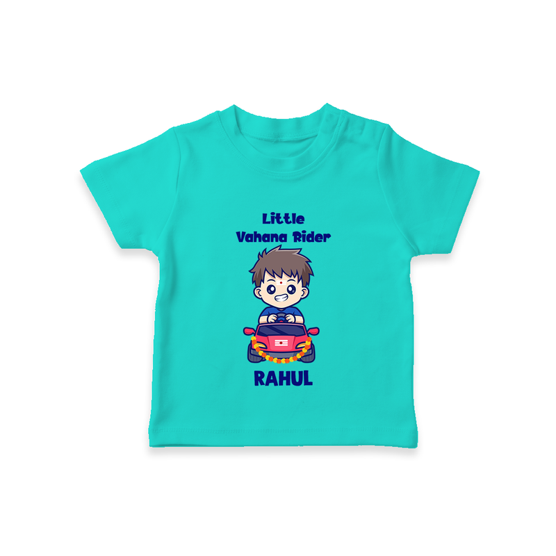 Little Vahana Rider Tshirt | Custom Baby Tshirt for Festival Fun - TEAL - 0-5 Months Old (Chest 17")