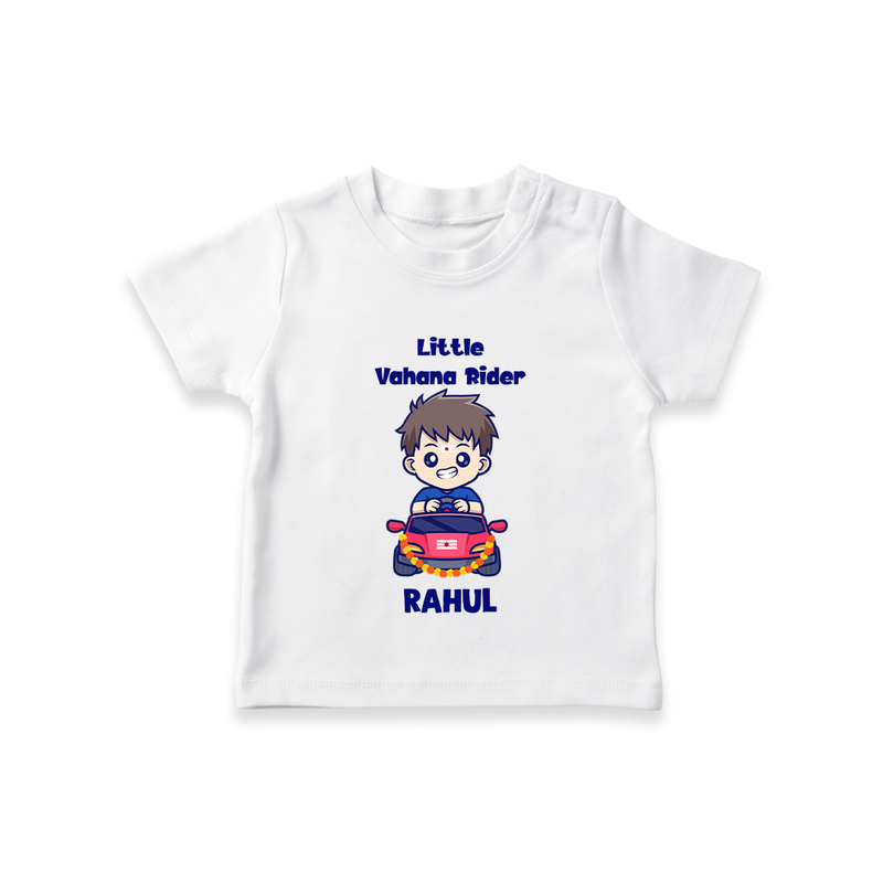 Little Vahana Rider Tshirt | Custom Baby Tshirt for Festival Fun - WHITE - 0-5 Months Old (Chest 17")