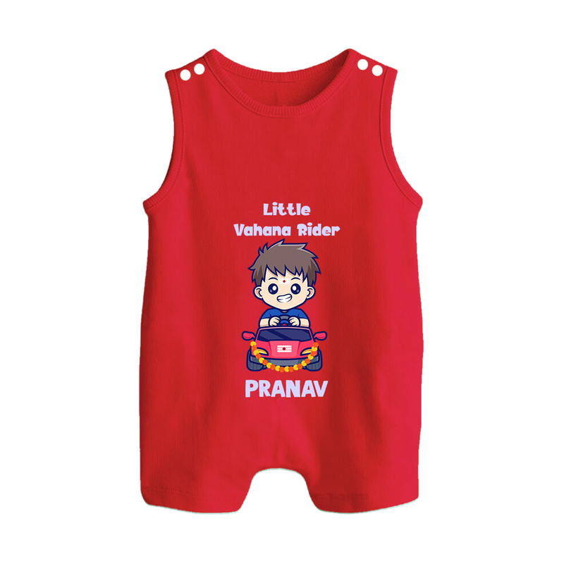 Little Vahana Rider Romper Suit | Custom Baby Romper Suit for Festival Fun - RED - 0 - 5 Months Old (Chest 18")