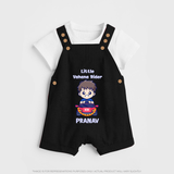 Little Vahana Rider Dungaree Set | Custom Baby Dungaree Set for Festival Fun - BLACK - 0 - 5 Months Old (Chest 18")