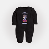 Little Vahana Rider Sleep Suit | Custom Baby Sleep Suit for Festival Fun - BLACK - New Born (Chest 7.5")