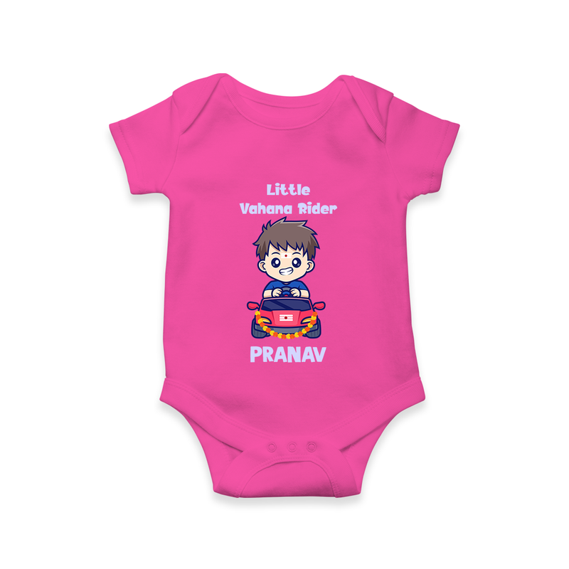 Little Vahana Rider Romper | Custom Baby Romper for Festival Fun - HOT PINK - New Born (Chest 14")