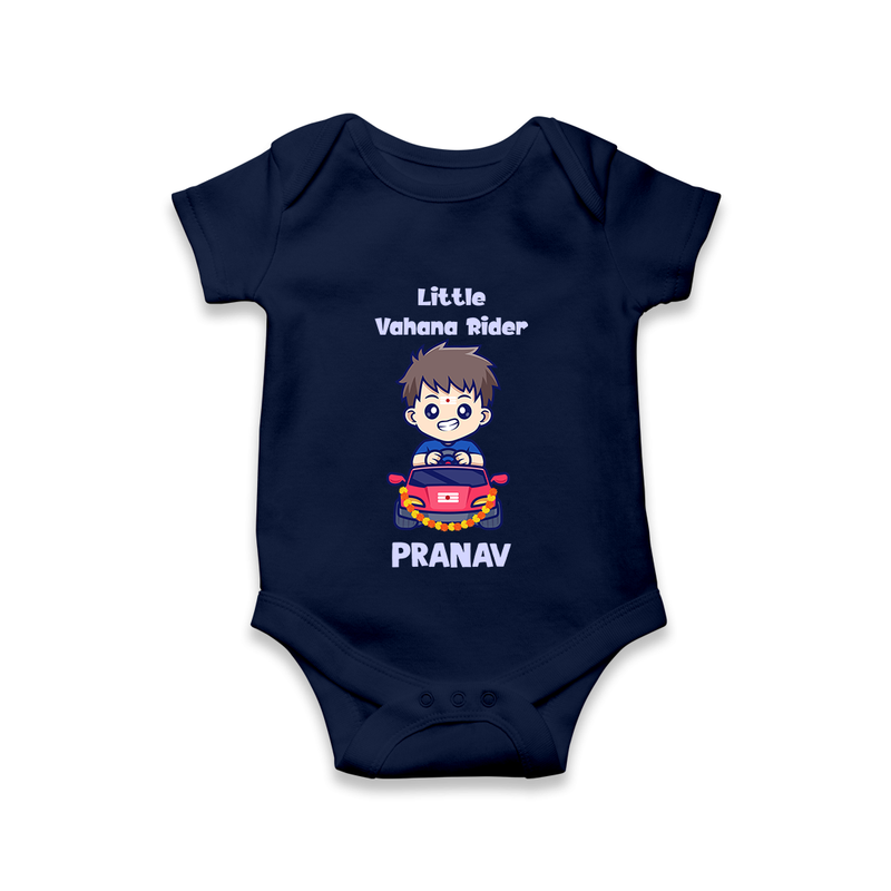 Little Vahana Rider Romper | Custom Baby Romper for Festival Fun - NAVY BLUE - New Born (Chest 14")