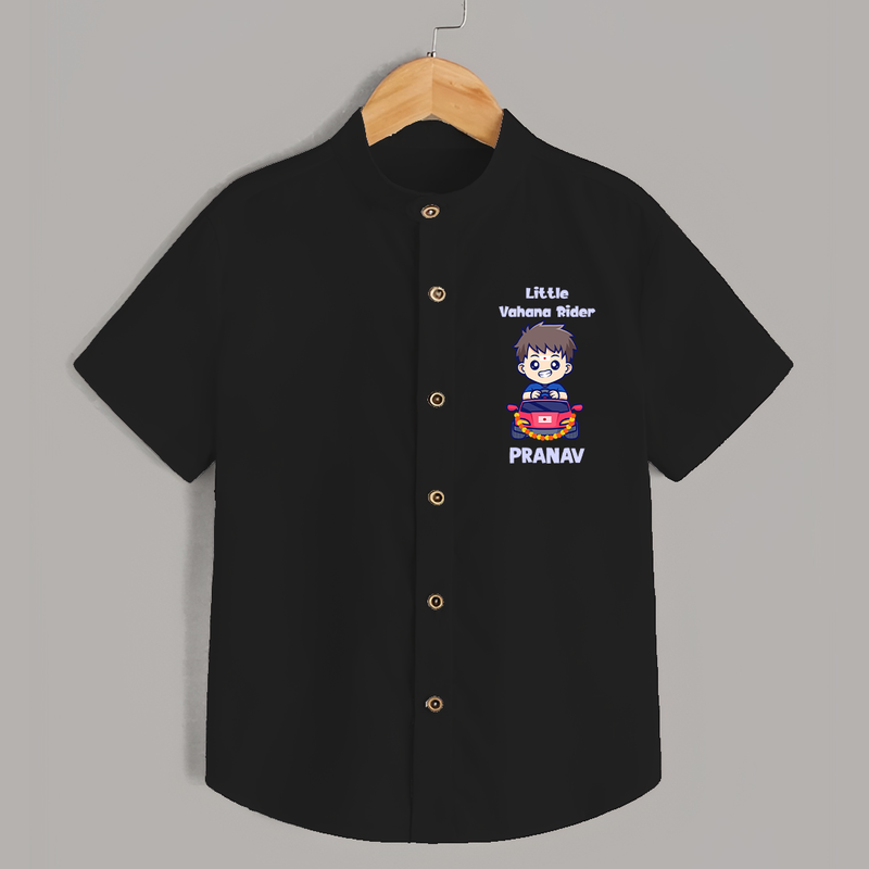 Little Vahana Rider Shirt | Custom Baby Shirt for Festival Fun - BLACK - 0 - 6 Months Old (Chest 23")