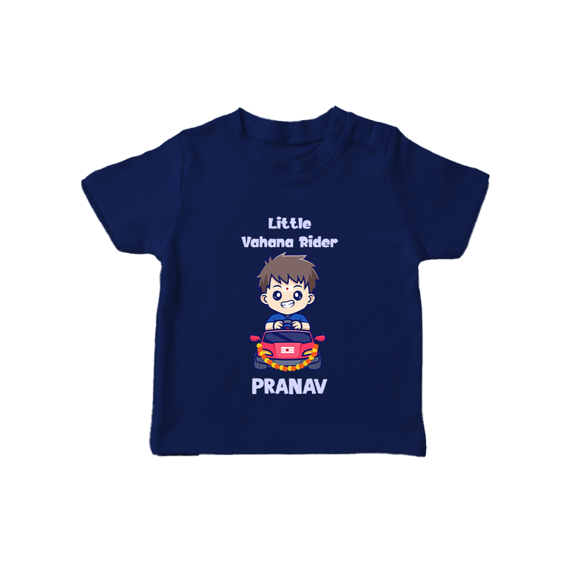 Little Vahana Rider Tshirt | Custom Baby Tshirt for Festival Fun - NAVY BLUE - 0-5 Months Old (Chest 17")
