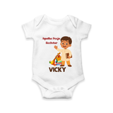  Ayudha Puja Rockstar Celebration Romper - WHITE - New Born (Chest 14")