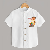 Ayudha Puja Rockstar Shirt | Personalized Baby Shirt for Little Devotees - WHITE - 0 - 6 Months Old (Chest 23")