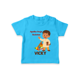 Ayudha Puja Rockstar Tshirt | Personalized Baby Tshirt for Little Devotees - SKY BLUE - 0-5 Months Old (Chest 17")