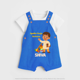 Ayudha Puja Rockstar Dungaree Set | Personalized Baby Dungaree Set for Little Devotees - COBALT BLUE - 0 - 5 Months Old (Chest 18")