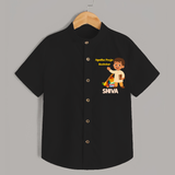 Ayudha Puja Rockstar Shirt | Personalized Baby Shirt for Little Devotees - BLACK - 0 - 6 Months Old (Chest 23")