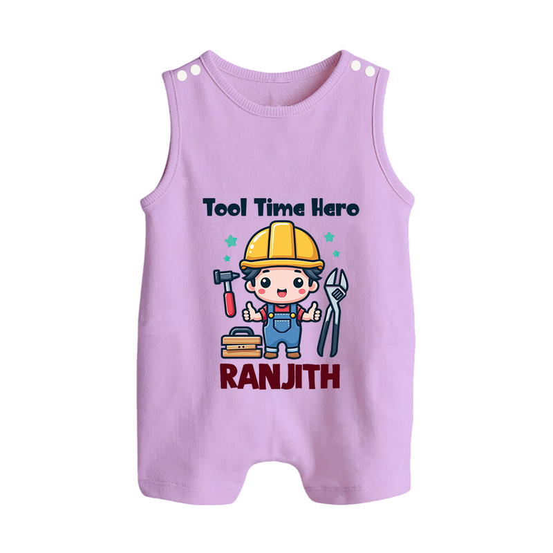 Tool Time Hero Romper Suit | Custom Baby Romper Suit for Festival and Fun - LILAC - 0 - 5 Months Old (Chest 18")