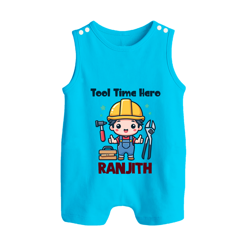 Tool Time Hero Romper Suit | Custom Baby Romper Suit for Festival and Fun - SKY BLUE - 0 - 5 Months Old (Chest 18")