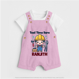 Tool Time Hero Dungaree Set | Custom Baby Dungaree Set for Festival and Fun - BABY PINK - 0 - 5 Months Old (Chest 18")