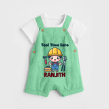 Tool Time Hero Dungaree Set | Custom Baby Dungaree Set for Festival and Fun - GREEN - 0 - 5 Months Old (Chest 18")