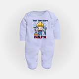 Tool Time Hero Sleep Suit | Custom Baby Sleep Suit for Festival and Fun - BABY BLUE - New Born (Chest 7.5")