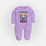 Tool Time Hero Sleep Suit | Custom Baby Sleep Suit for Festival and Fun - LILAC - New Born (Chest 7.5")