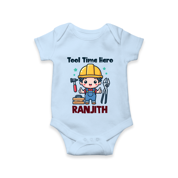  Tool Time Hero Romper - BABY BLUE - New Born (Chest 14")