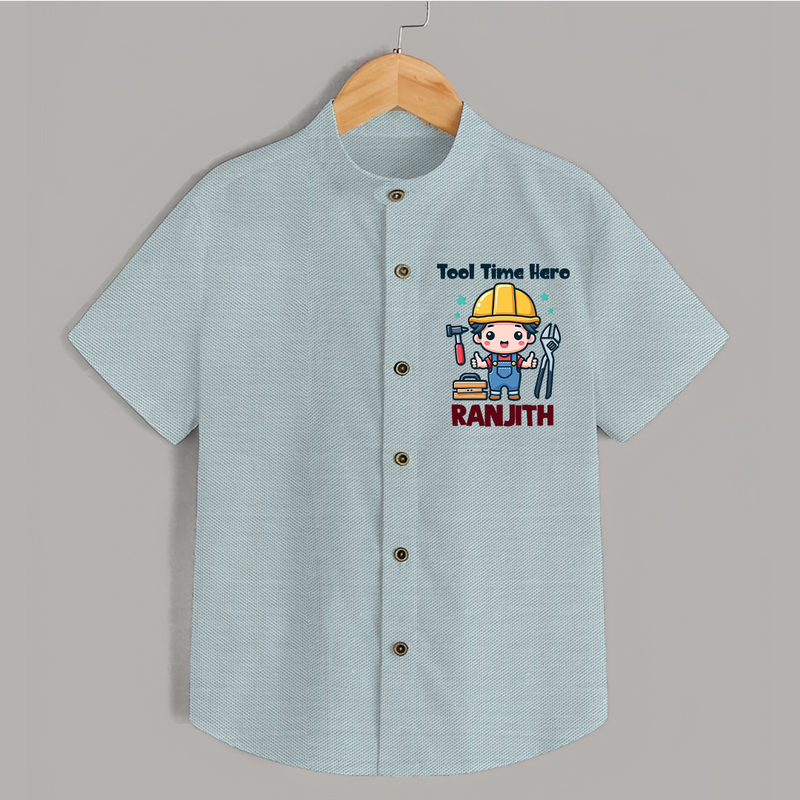 Tool Time Hero Shirt | Custom Baby Shirt for Festival and Fun - ARCTIC BLUE - 0 - 6 Months Old (Chest 23")