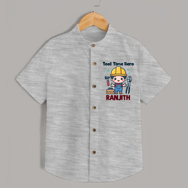  Tool Time Hero Shirt - GREY - 0 - 6 Months Old (Chest 23")
