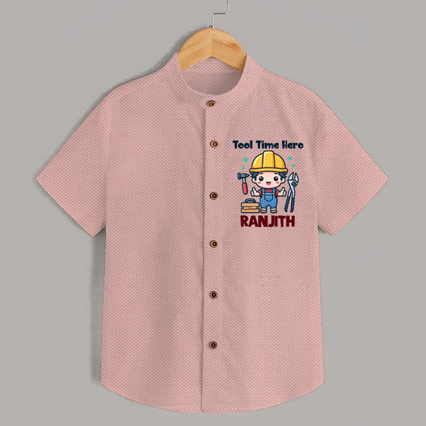  Tool Time Hero Shirt - PEACH - 0 - 6 Months Old (Chest 23")