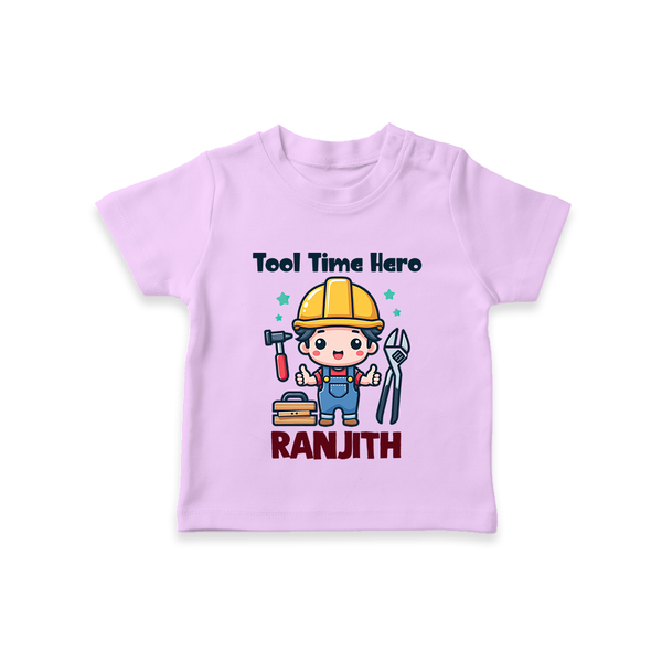  Tool Time Hero T shirt - LILAC - 0-5 Months Old (Chest 17")
