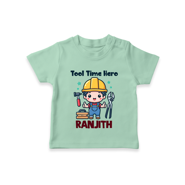  Tool Time Hero T shirt - MINT GREEN - 0-5 Months Old (Chest 17")