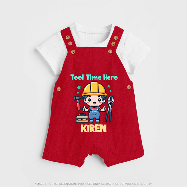  Tool Time Hero Dungaree - RED - 0 - 5 Months Old (Chest 18")