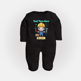 Tool Time Hero Sleep Suit | Custom Baby Sleep Suit for Festival and Fun - BLACK - New Born (Chest 7.5")