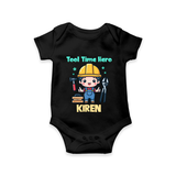  Tool Time Hero Romper - BLACK - New Born (Chest 14")