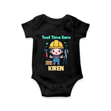 Tool Time Hero Romper | Custom Baby Romper for Festival and Fun - BLACK - New Born (Chest 14")