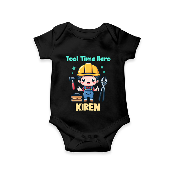  Tool Time Hero Romper - BLACK - New Born (Chest 14")