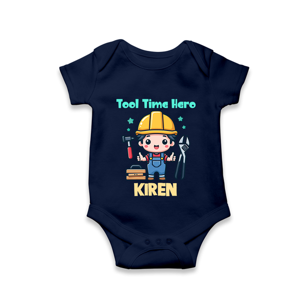  Tool Time Hero Romper - NAVY BLUE - New Born (Chest 14")