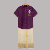 Tool Time Hero Shirt and Dhoti - GRAPE - 0 - 6 Months Old (Chest-23") (Dhoti length-14")